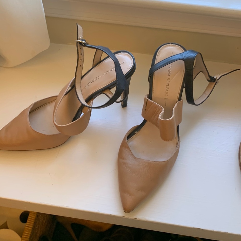 Tan ankle heels